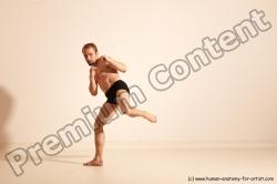 Underwear Martial art Man White Moving poses Slim Short Blond Dynamic poses Academic